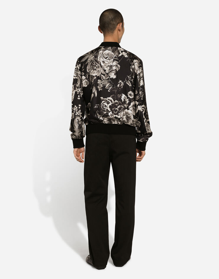 Dolce & Gabbana Oversize silk bomber jacket with floral print Print G9PD5TIS1VS