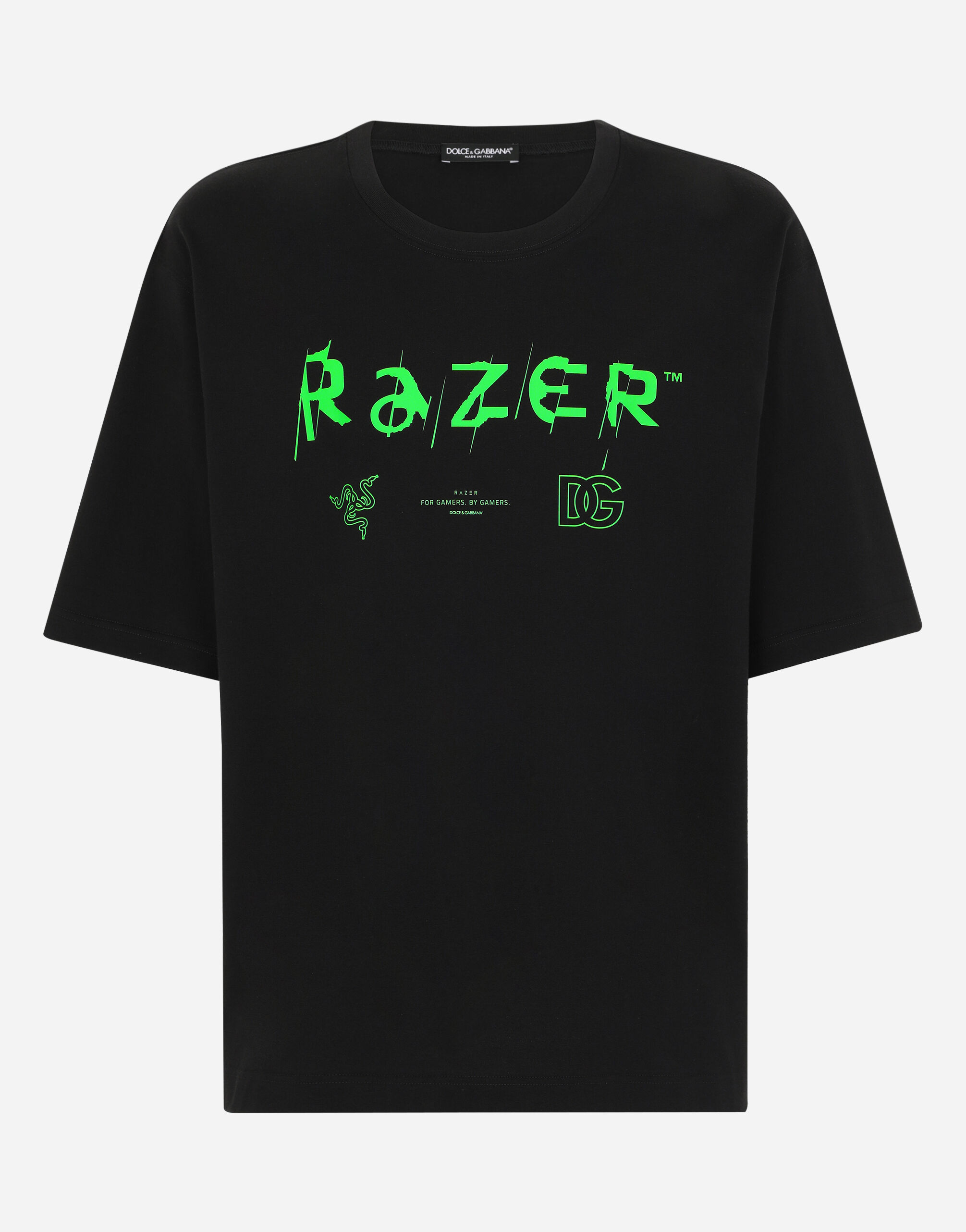 Cotton T shirt with print RAZER in Black for Dolce Gabbana US