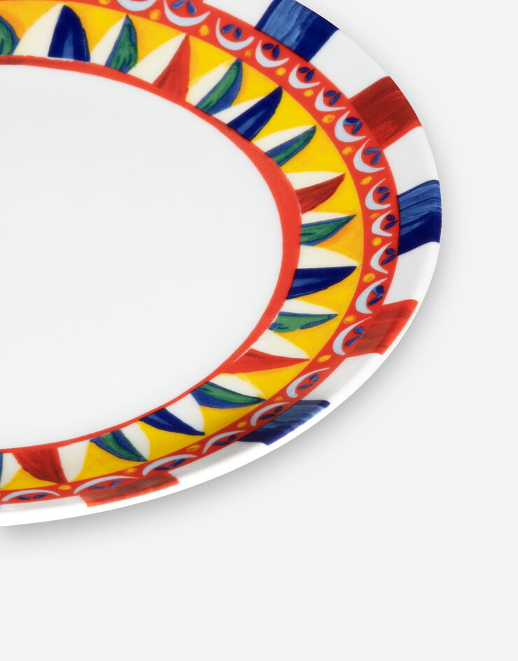 Dolce & Gabbana Set 2 Assiettes Plates en Porcelaine Multicolore TC0S04TCA31