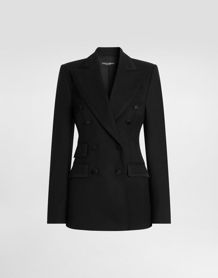 Dolce & Gabbana Turlington double-breasted jacket in bi-stretch twill Dolce & Gabbana Turlington double-breasted jacket in bi-stretch twill Black F29Q6TFUBGC