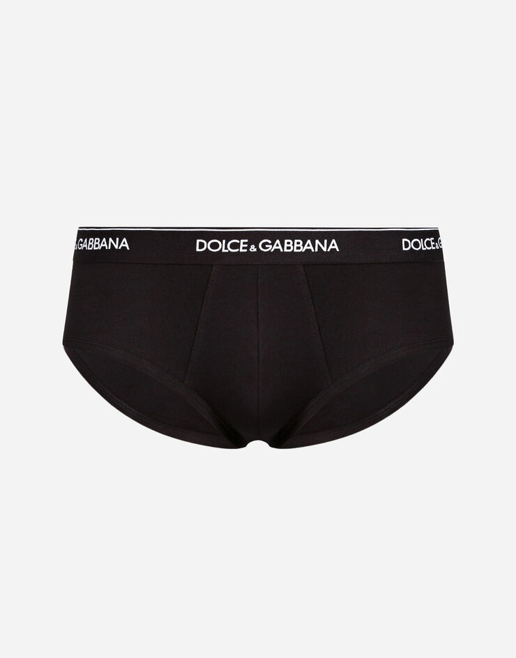 Dolce & Gabbana Bi-pack Brando briefs in stretch cotton Black N9A05JO0025