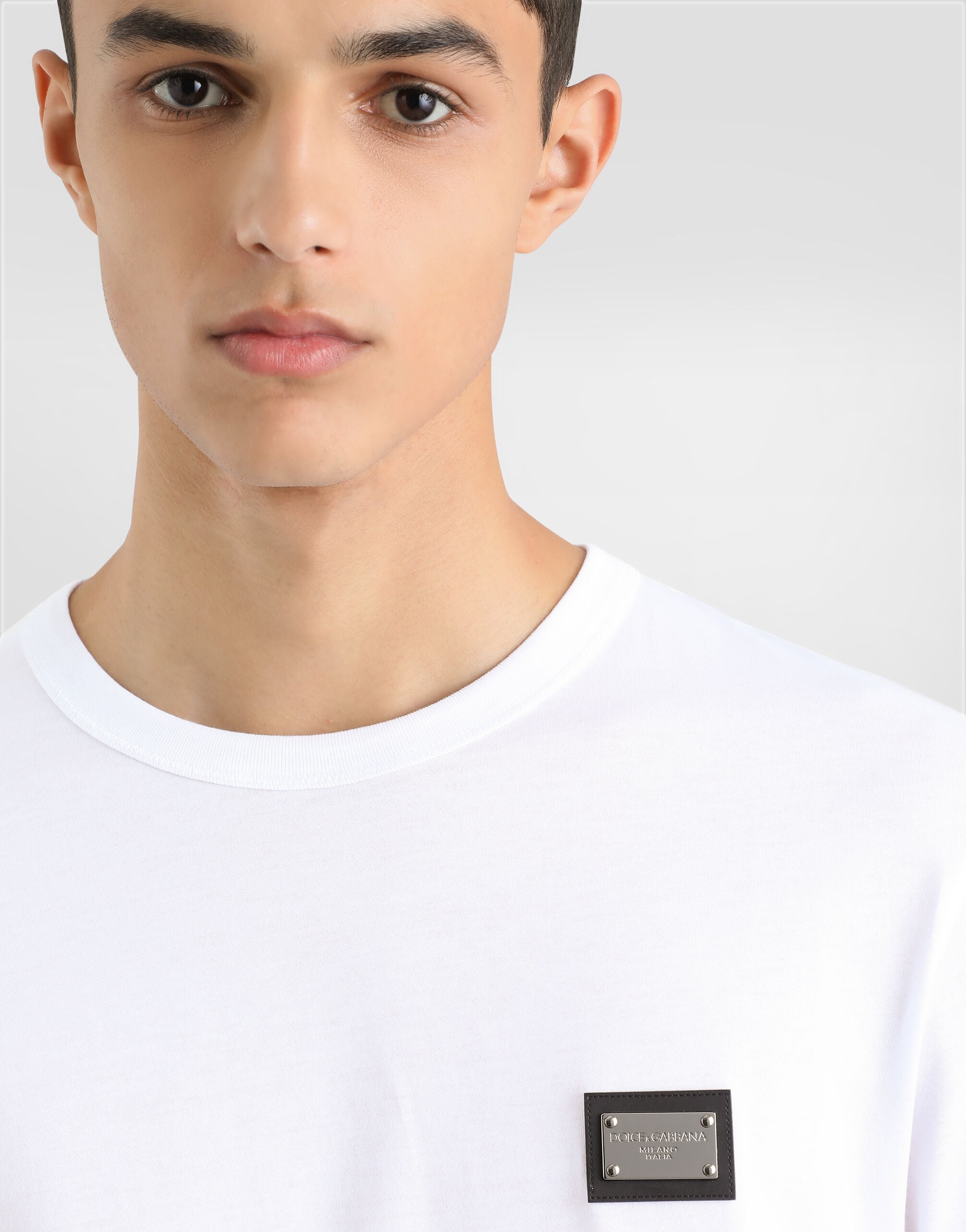 Long-sleeved T-shirt with logo tag in White for Men