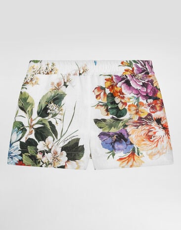 Dolce & Gabbana Pantalón corto de lino con estampado de flores Imprima L53Q44FS4HX