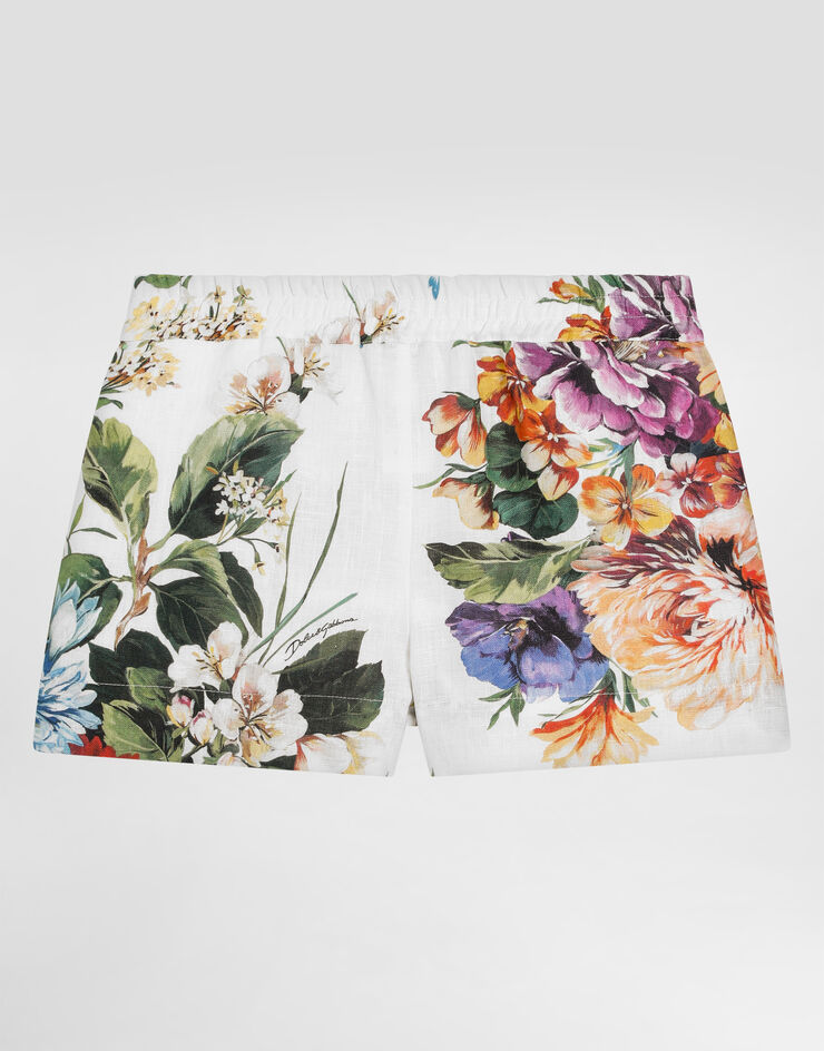 Dolce & Gabbana Pantalón corto de lino con estampado de flores Imprima L53Q44FS4HX