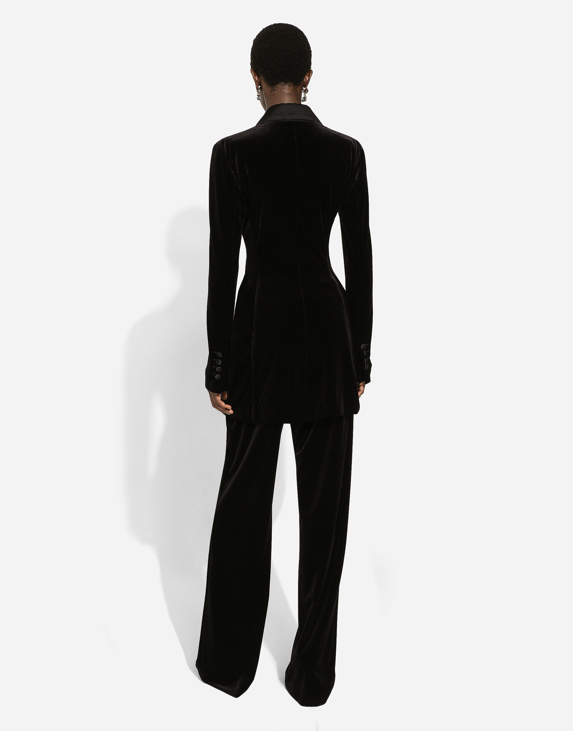 パンツ Dolce & Gabbana Velvet tuxedo pants (FTC71TFUVG7 N0000) Velvet cigarette pants in Black for Women | Dolce&Gabbana® US