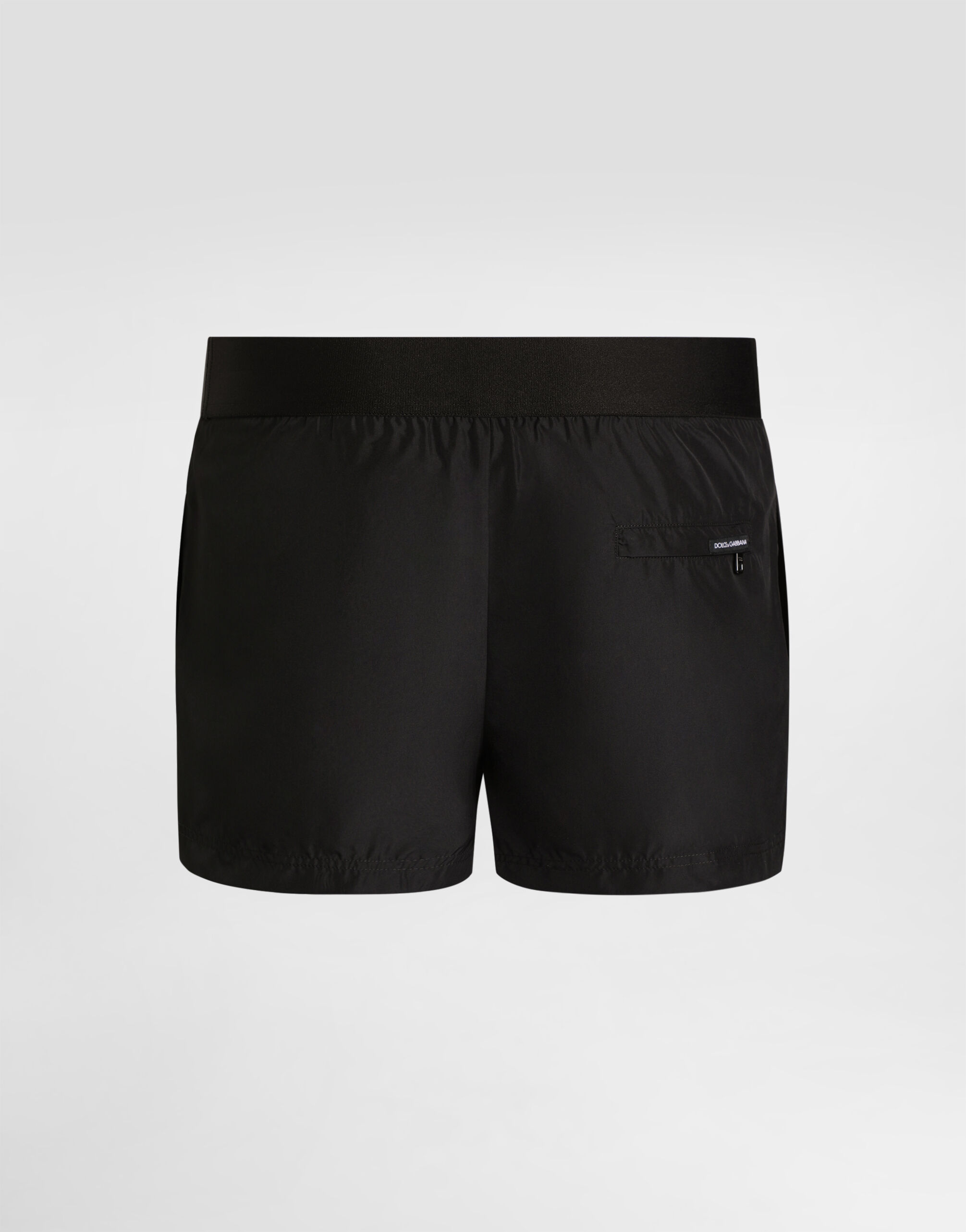 ブラックのメンズ Short swim trunks with Dolce&Gabbana logo
