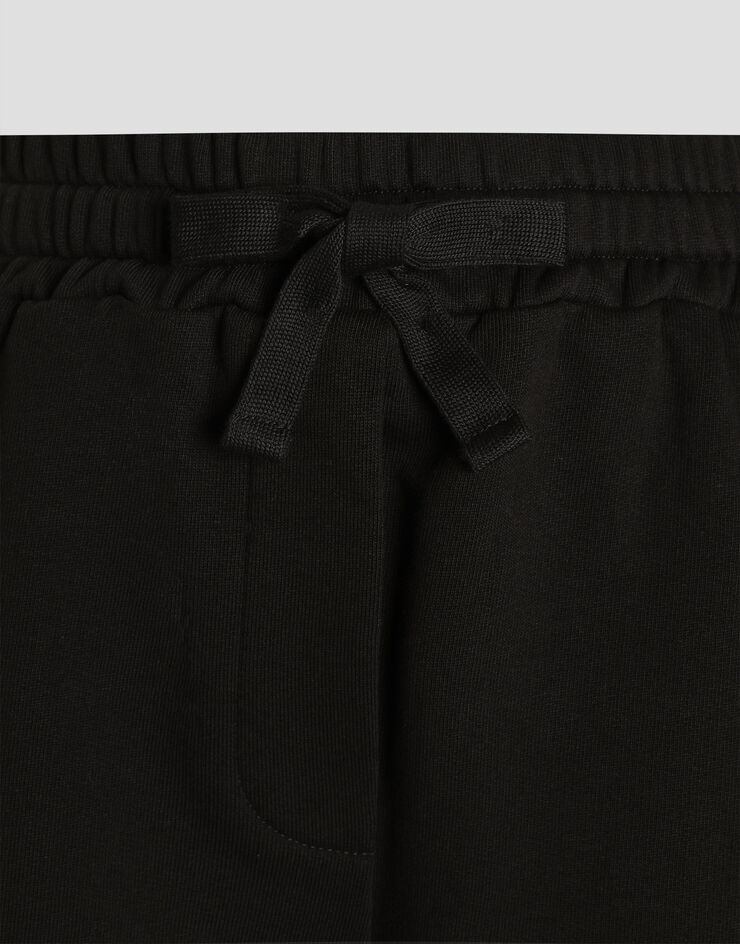Dolce & Gabbana Fleece shorts with DG embroidery Black FTC90ZGDC9Z
