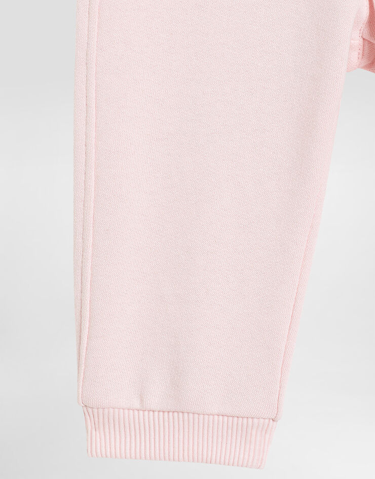 Dolce & Gabbana Fleece jogging pants with patch Pink L2JPF6G7O1J