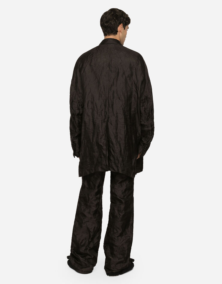 Dolce & Gabbana Chaqueta oversize de tejido técnico metalizado y seda Negro G2SG9TFUMK5