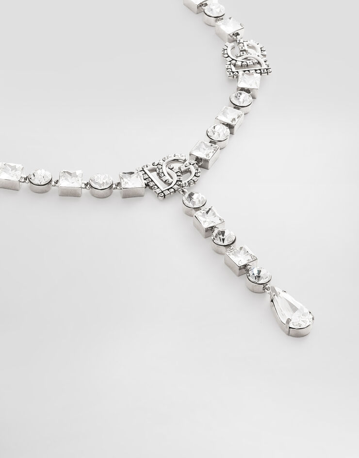 Dolce & Gabbana Collar con adornos de strass y logotipo DG Plateado WNR2L2W1111