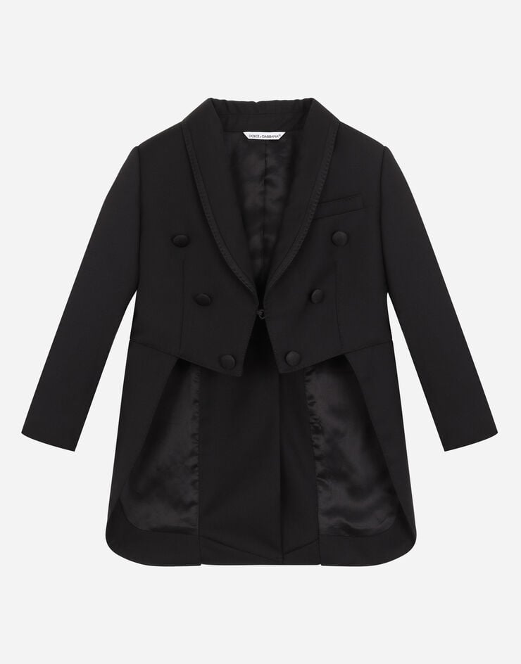 Dolce & Gabbana بدلة سهرة بصف أزرار واحد من نسيج صوف مرن أسود L41U50FU2NF