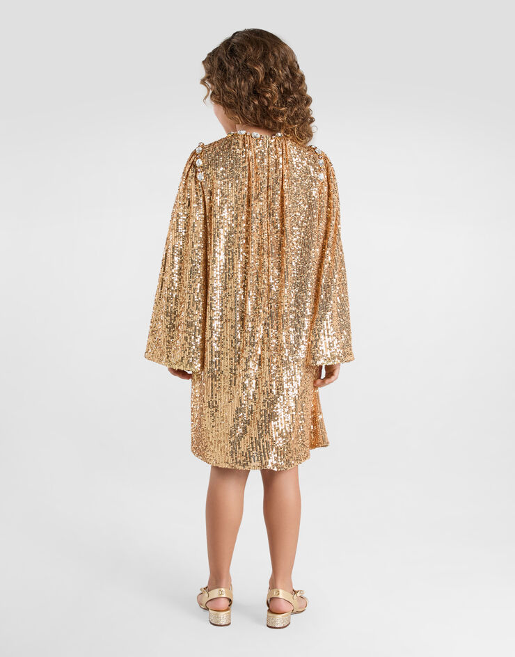 Dolce & Gabbana Abito in paillettes Oro L54DC6FLUCC