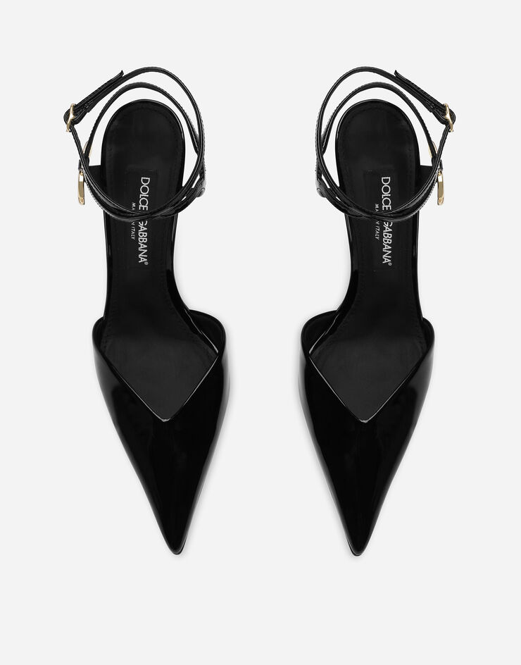 Dolce & Gabbana スリングバックパンプス エナメル ブラック CG0726AP622