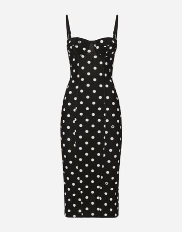 Dolce & Gabbana Marquisette sheath dress with polka-dot print and corset details Print F6JJBTFSFNP