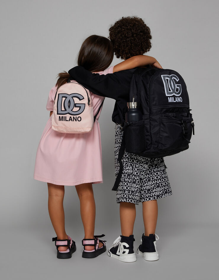 Dolce & Gabbana Miniabito in jersey con placca logata Rosa L5JD8OG7M4U