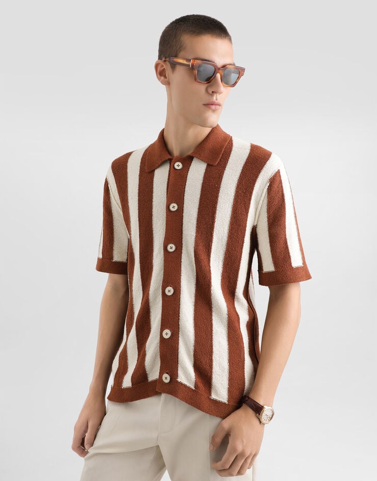 Dolce & Gabbana Striped knit shirt Multicolor GXVB6TJFMMZ