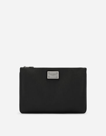 Dolce & Gabbana حقيبة من نايلون وجلد عجل محبب أسود BM2276AG218