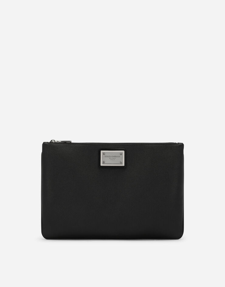 Dolce & Gabbana حقيبة من نايلون وجلد عجل محبب أسود BM2248AD447