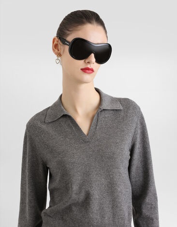 Dolce & Gabbana Cashmere polo pullover Grey FXZ33ZJDVC2