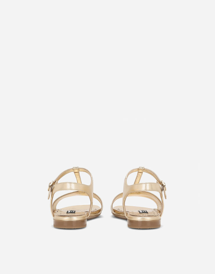 Dolce&Gabbana Sandale aus Metallic-Leder Gold D11155A5439