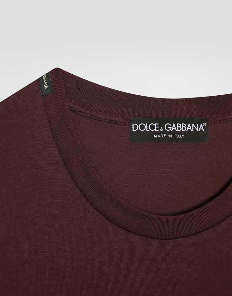 Dolce & Gabbana Camiseta de algodón con parche bordado Dolce & Gabbana Camiseta de algodón con parche bordado Purple G8RN8ZG7P0C