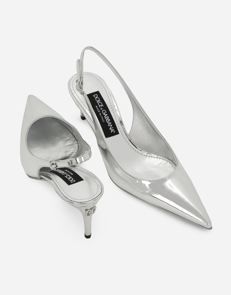 Calfskin slingbacks in Silver for | Dolce&Gabbana® US