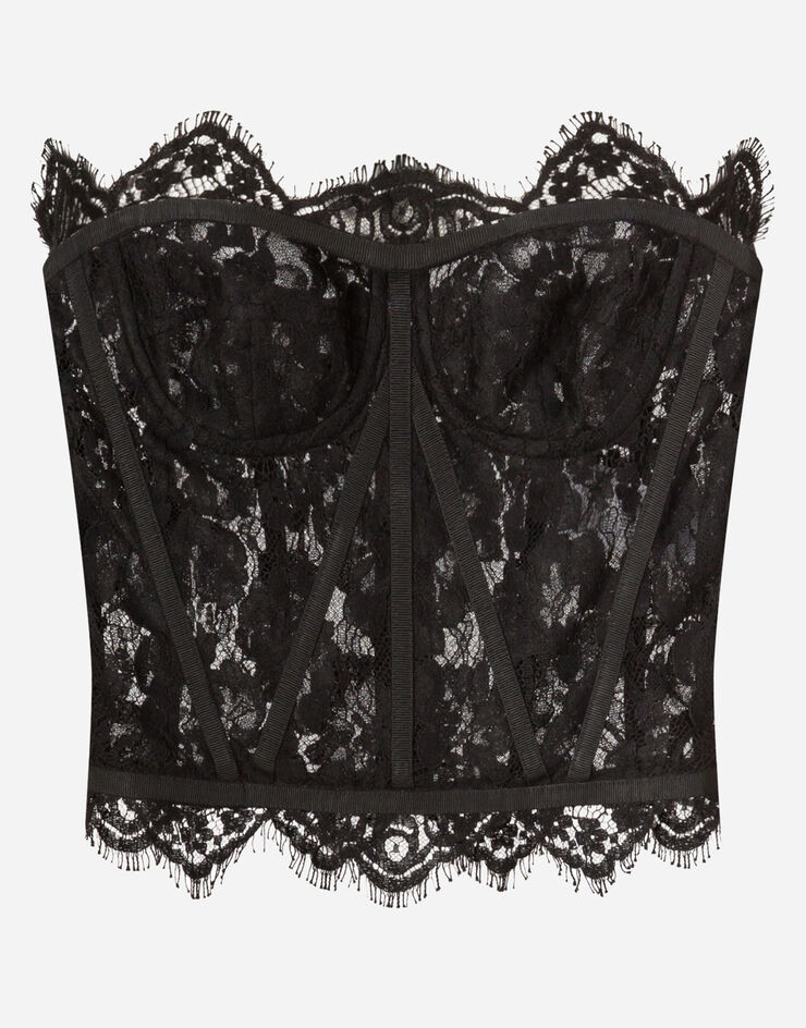 Dolce & Gabbana Short galloon lace bustier ブラック F72X4TFLMSC