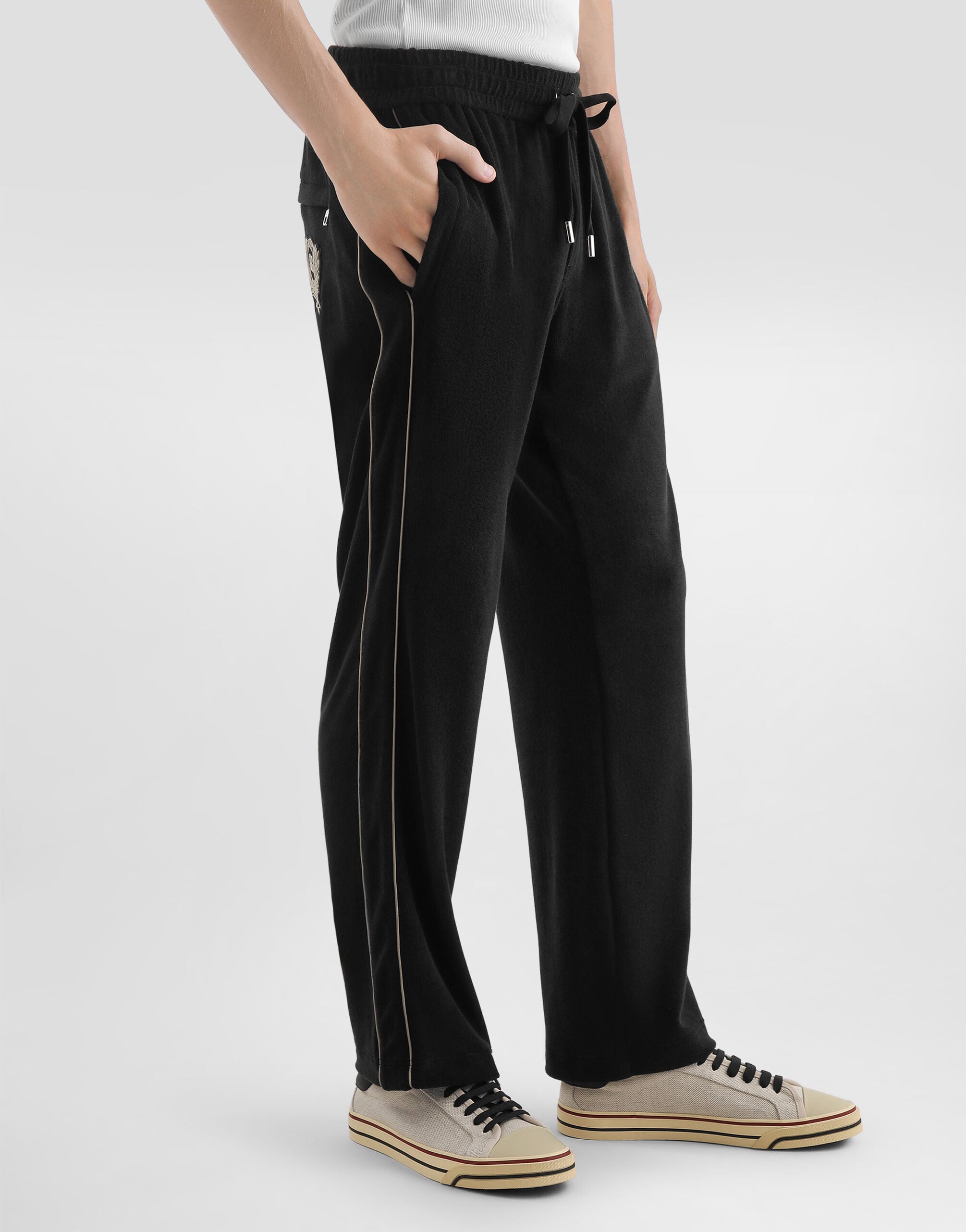 Blackのメンズ コットン テリー パンツ | Dolce&Gabbana®