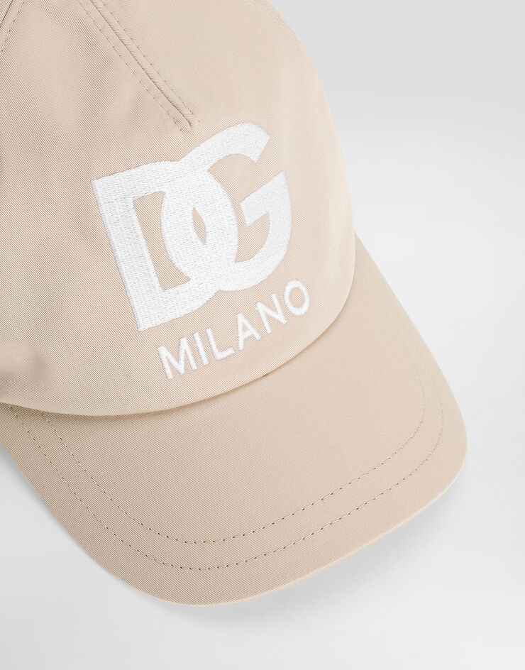 Dolce & Gabbana Casquette en gabardine avec logo DG Beige LB4H80G7O2W