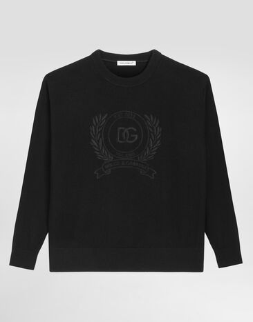 Dolce & Gabbana Smooth knit pullover Black L4KWE2JDVG4