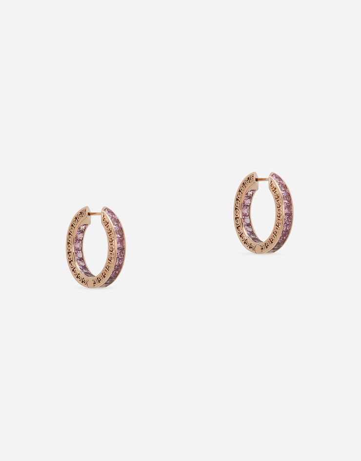 Dolce & Gabbana Boucles d’oreilles Anna en or rouge 18 ct avec saphirs roses Rouge WEQA5GWSAPI