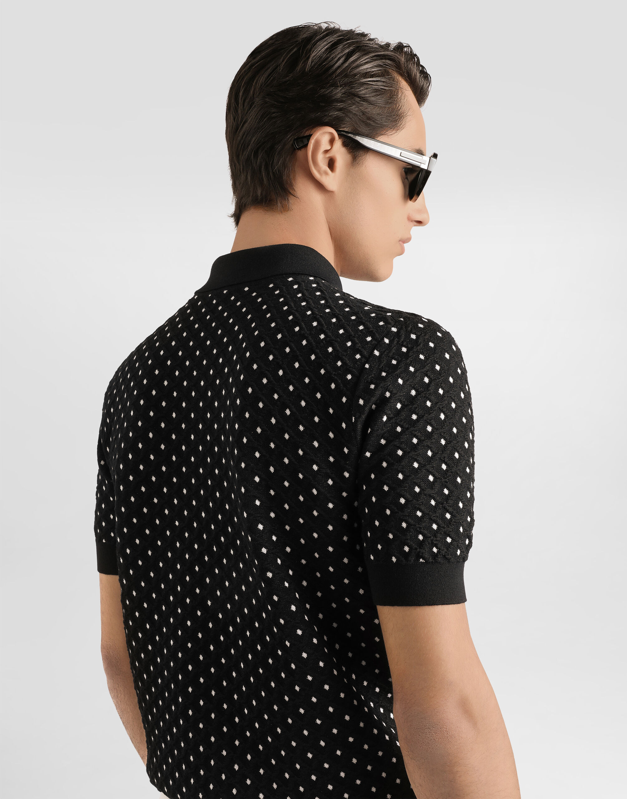 Micro-dot stitch polo shirt in Multicolor for Men | Dolce&Gabbana®