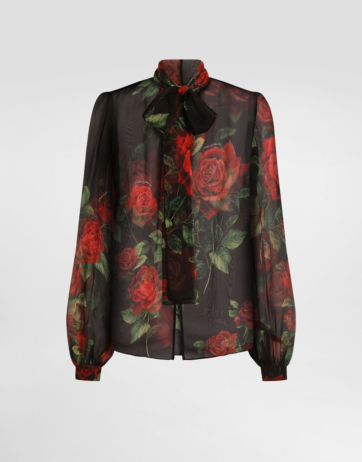 Dolce & Gabbana Rose-print chiffon blouse Dolce & Gabbana Rose-print chiffon blouse Multicolor F5U60TIS134