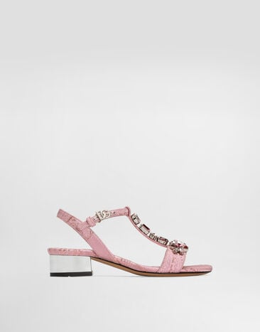 Dolce & Gabbana Brocade sandals with embroidery Multicolor D11370A3L74