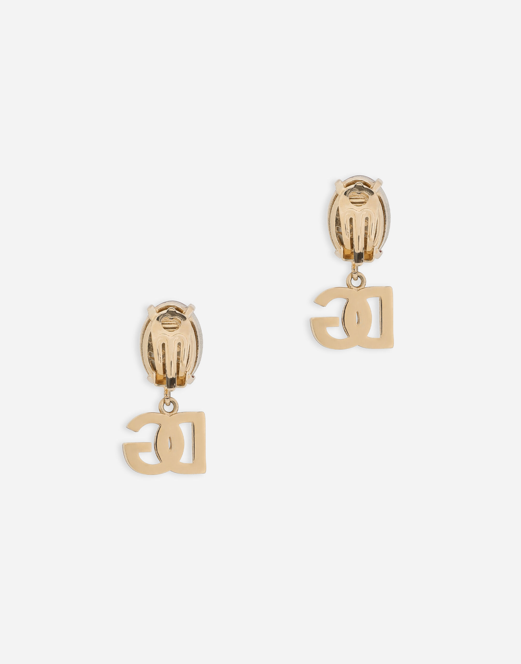 ピアス Dolce & Gabbana Orecchini KIM DOLCE&GABBANA Earrings with DG logo and rhinestones in