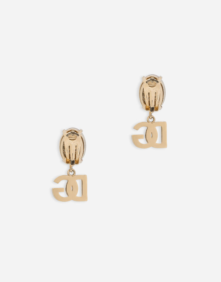 Dolce & Gabbana Drop earrings with rhinestones and DG logo Red WEO2O1W1111