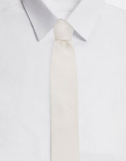 Dolce & Gabbana 6-cm silk blade tie with DG logo embroidery White GY008AGH873