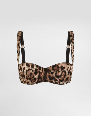 Dolce & Gabbana Leopard-print satin balconette bra Multicolor O1A12TONO21