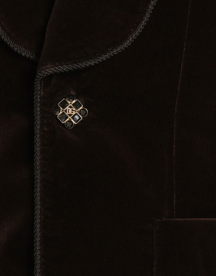 Dolce & Gabbana جاكيت من مخمل بصف أزرار واحد Dolce & Gabbana جاكيت من مخمل بصف أزرار واحد بني G2WR1ZFUVG7