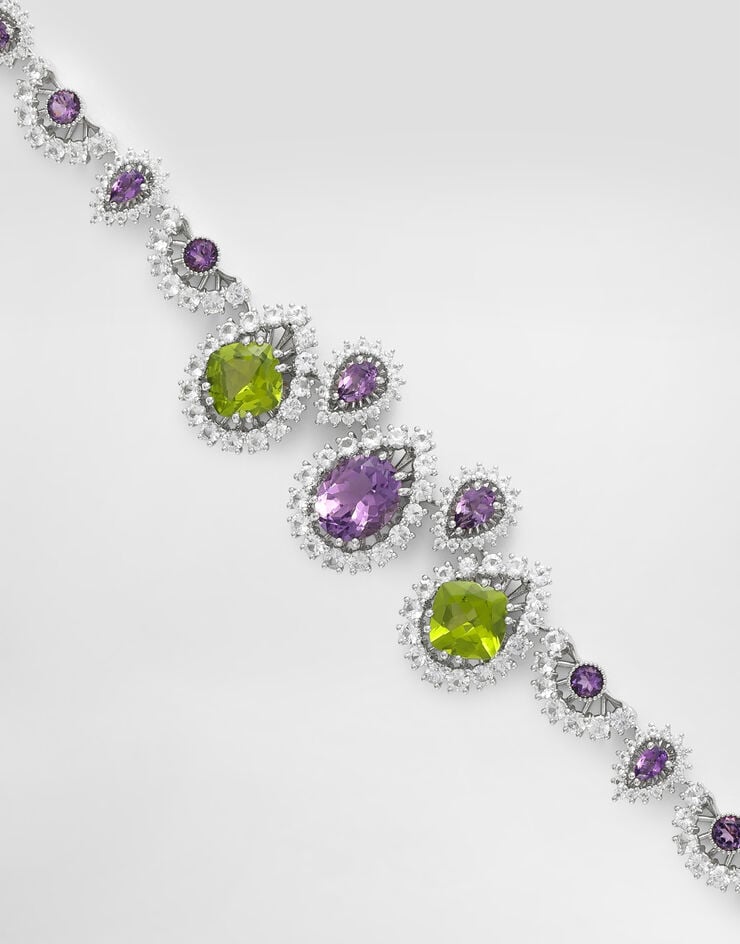 Dolce & Gabbana Eleganza Bracelet 18-carat white gold, amethysts, peridots, and sapphires Dolce & Gabbana Eleganza Bracelet 18-carat white gold, amethysts, peridots, and sapphires White WBSA3GWAME1