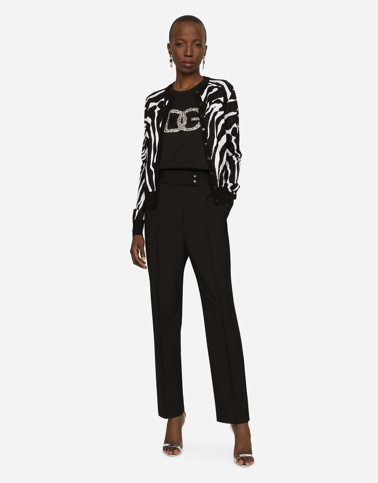Dolce & Gabbana Pantalones de popelina de lana Negro FTCF1TFUBD5