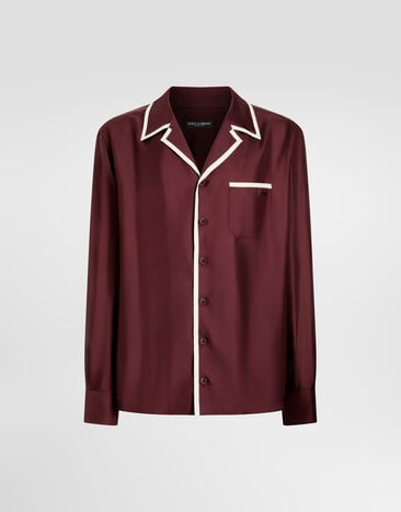 Dolce & Gabbana Vanity silk twill shirt Bordeaux G5OX7ZFU1XB
