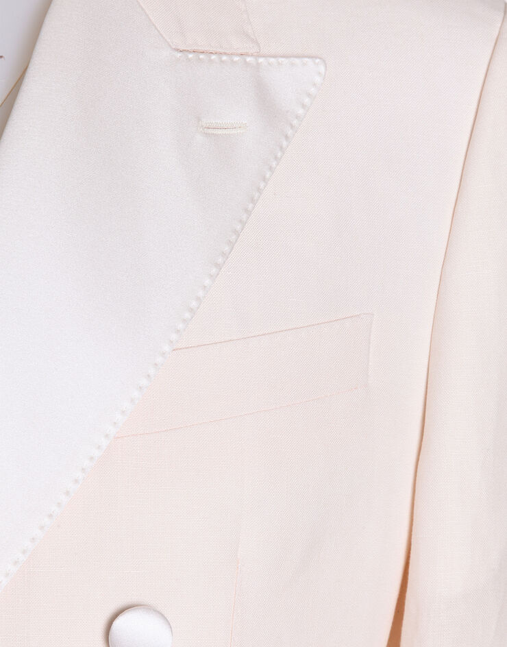 Dolce & Gabbana Double-breasted suit in linen canvas White GK04JTFU4MC
