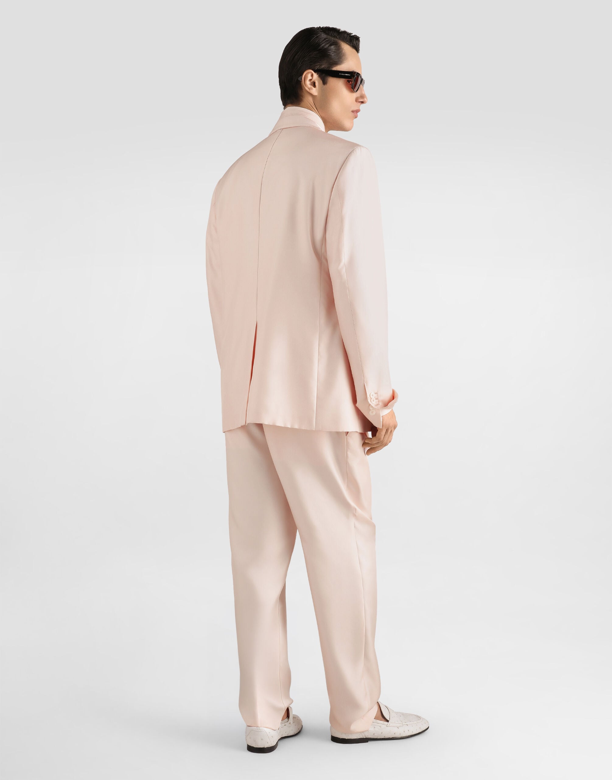 Sicilia light double-breasted silk twill jacket - thumbnail 8