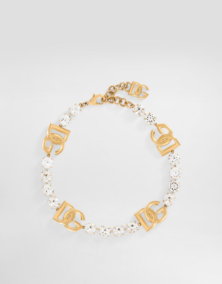 Dolce & Gabbana Gargantilla de strass con logotipo DG Dolce & Gabbana Gargantilla de strass con logotipo DG Dorado WNO4S6W1111