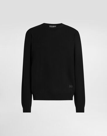 Dolce & Gabbana Crew neck wool pullover Black GXXADZJDVC0