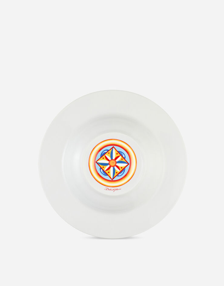 Dolce & Gabbana Set 2 Soup Plates in Fine Porcelain Multicolor TC0S05TCA01