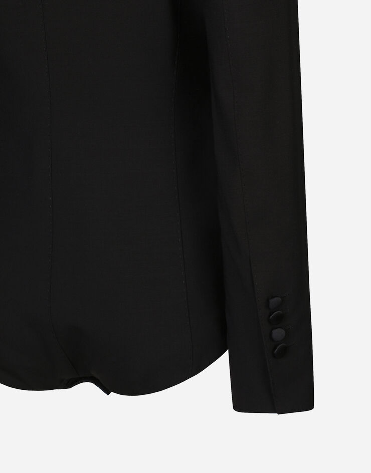 Dolce&Gabbana بودي جاكيت توكسيدو بصف أزرار مزدوج أسود F780JTGDBA8