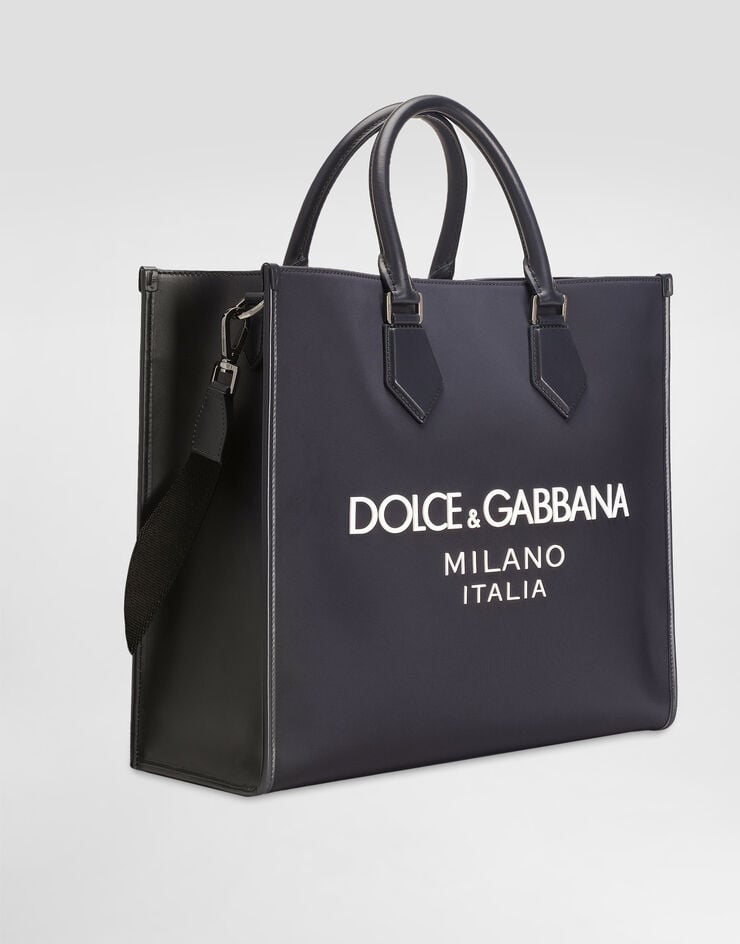 Dolce & Gabbana GroÃŸer Shopper aus Nylon Blau BM2271AG182