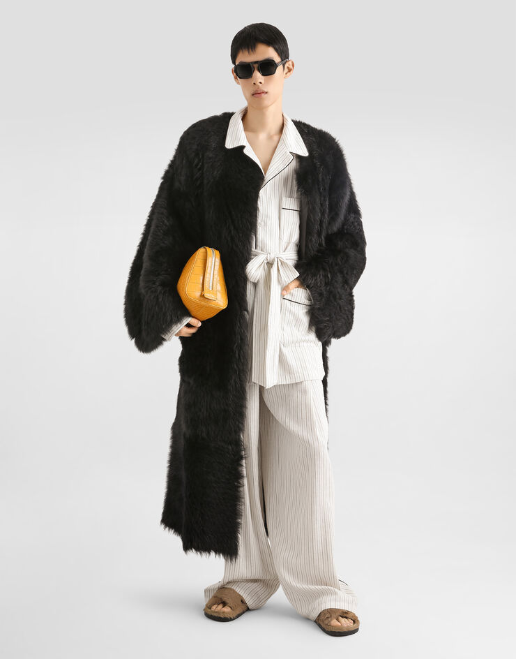 Dolce & Gabbana Linen-silk vanity robe Multicolor G2UZ3TFBMF1